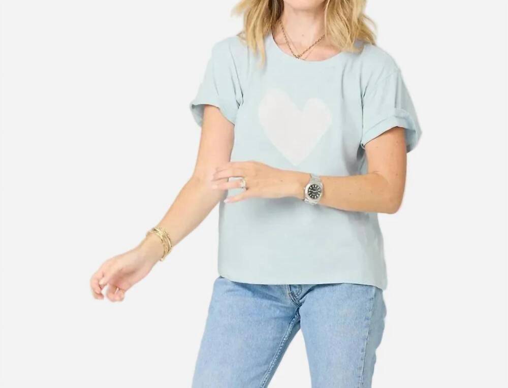 NEW KERRI ROSENTHAL suke imperfect heart tee in sea salt